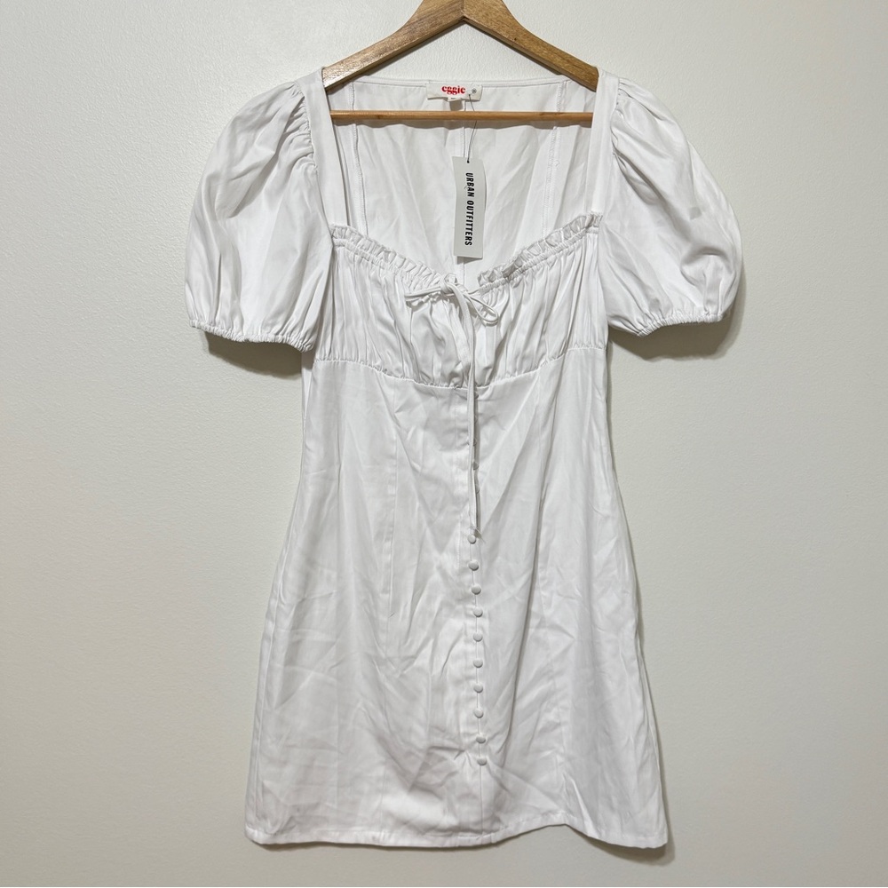 NEW Urban Outfitters Mini Button Down Dress Size Medium NWT White Bridal Beach - Picture 3 of 6